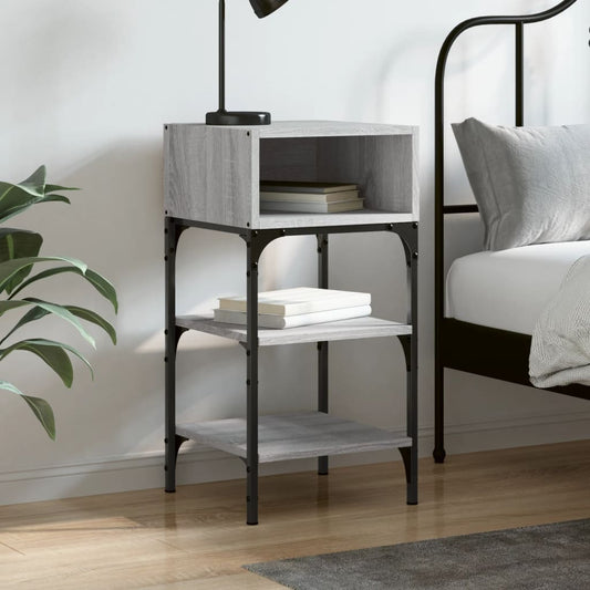 Berkfield Bedside Table Grey Sonoma 35x34.5x70 cm Engineered Wood