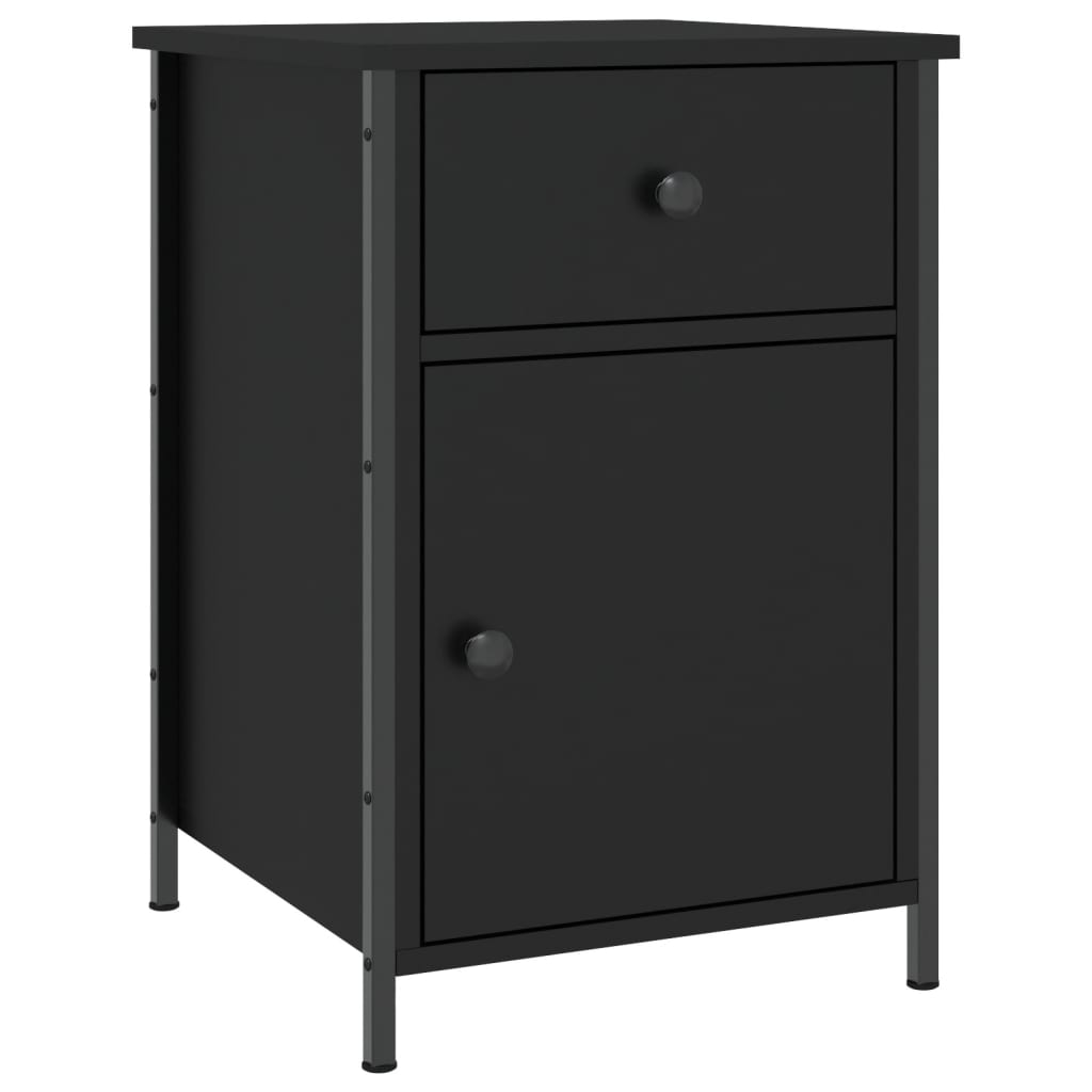 Berkfield Bedside Cabinet Black 40x42x60 cm Engineered Wood