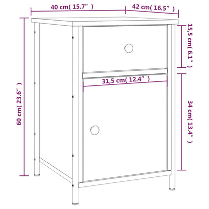 Berkfield Bedside Cabinet Black 40x42x60 cm Engineered Wood