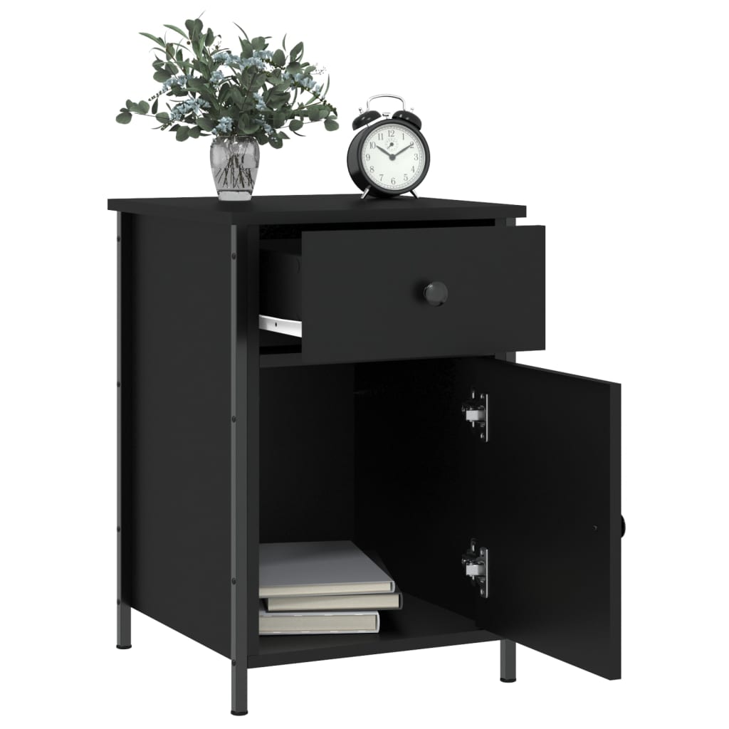 Berkfield Bedside Cabinet Black 40x42x60 cm Engineered Wood