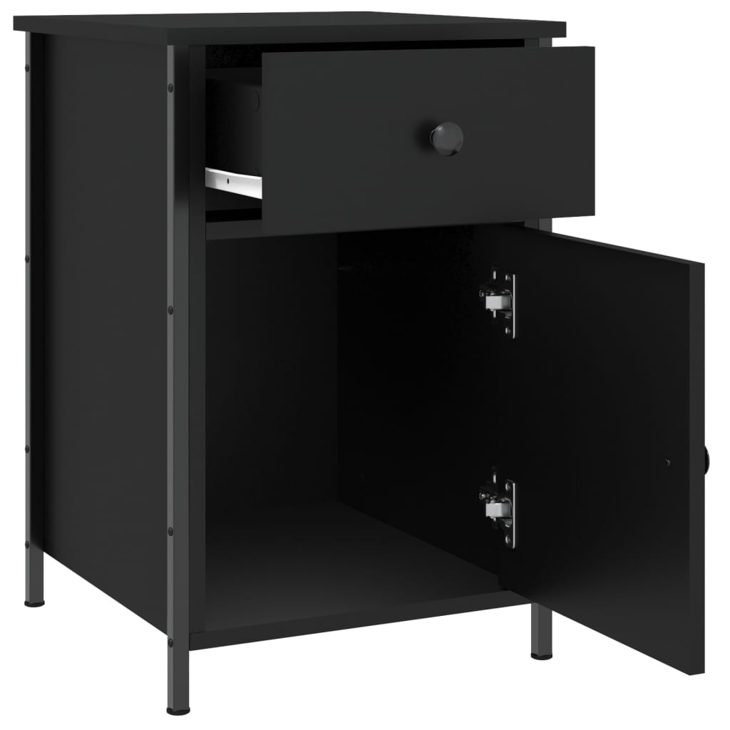 Berkfield Bedside Cabinet Black 40x42x60 cm Engineered Wood