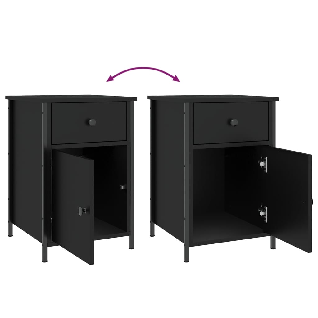 Berkfield Bedside Cabinet Black 40x42x60 cm Engineered Wood