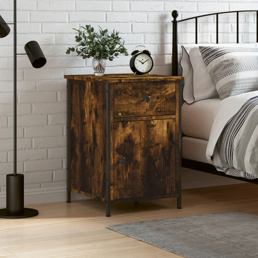 Berkfield Bedside Cabinet Smoked Oak 40x42x60 cm Engineered Wood