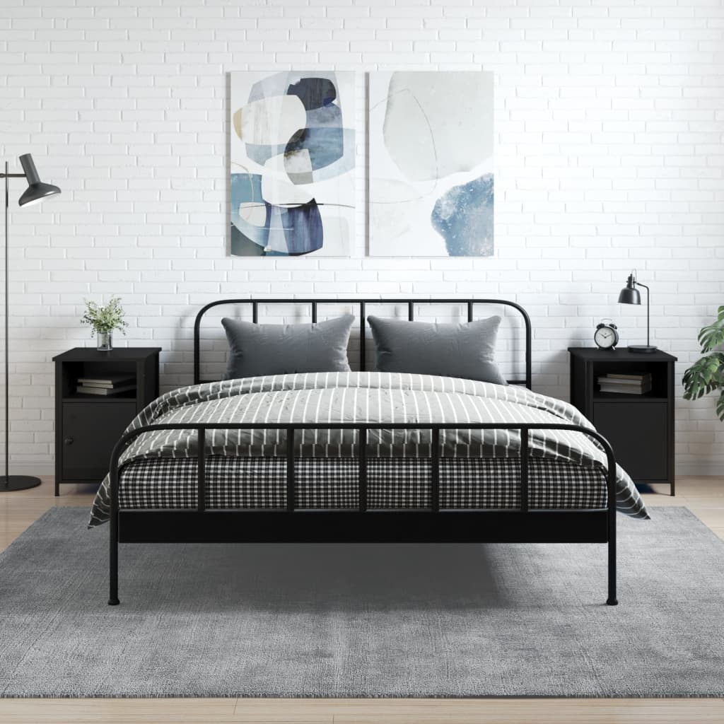 Berkfield Bedside Cabinets 2 pcs Black 40x42x60 cm Engineered Wood