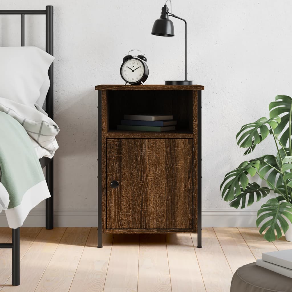 Berkfield Bedside Cabinet Brown Oak 40x42x60 cm Engineered Wood