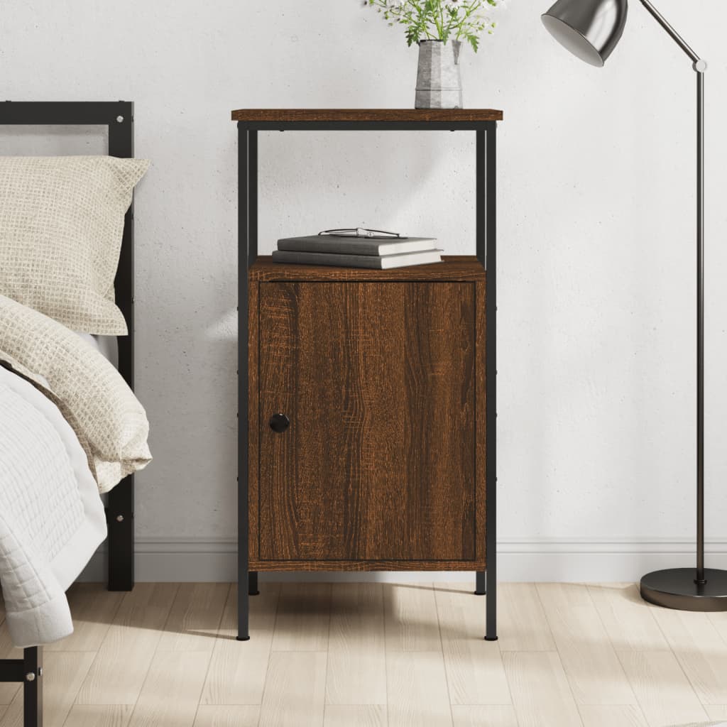 Berkfield Bedside Cabinet Brown Oak 41x31x80 cm Engineered Wood