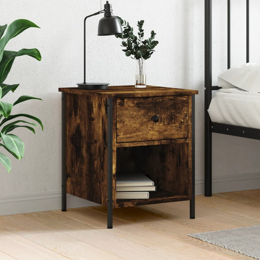 Berkfield Bedside Cabinet Smoked Oak 40x42x50 cm Engineered Wood