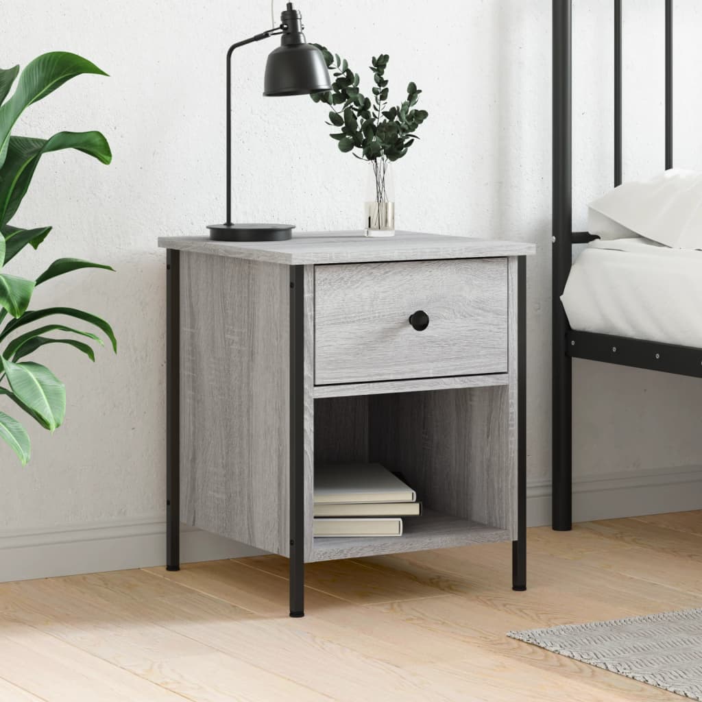 Berkfield Bedside Cabinet Grey Sonoma 40x42x50 cm Engineered Wood