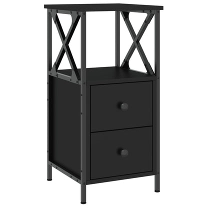 Berkfield Bedside Cabinet Black 34x35.5x70 cm Engineered Wood