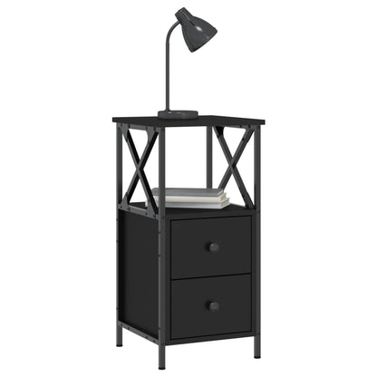 Berkfield Bedside Cabinet Black 34x35.5x70 cm Engineered Wood