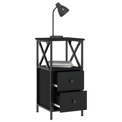 Berkfield Bedside Cabinet Black 34x35.5x70 cm Engineered Wood