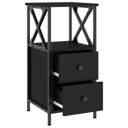 Berkfield Bedside Cabinet Black 34x35.5x70 cm Engineered Wood