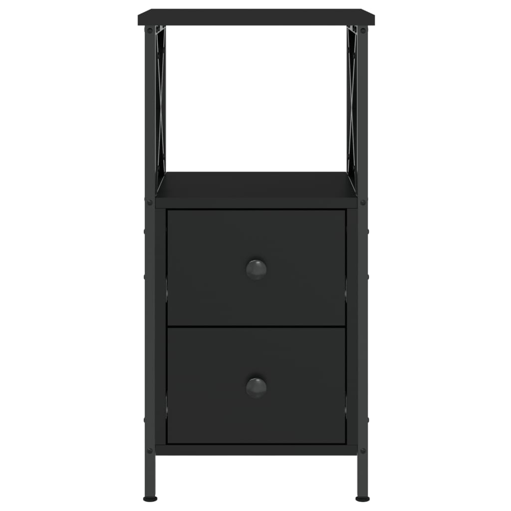 Berkfield Bedside Cabinet Black 34x35.5x70 cm Engineered Wood