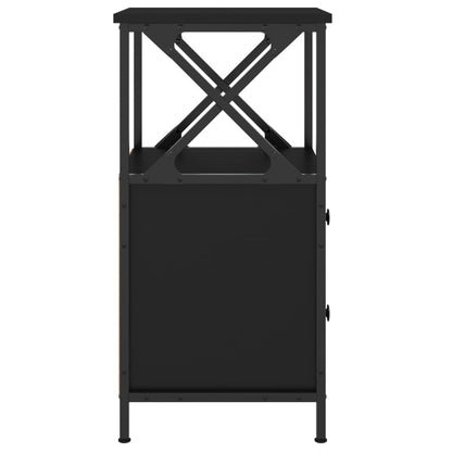 Berkfield Bedside Cabinet Black 34x35.5x70 cm Engineered Wood