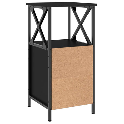Berkfield Bedside Cabinet Black 34x35.5x70 cm Engineered Wood