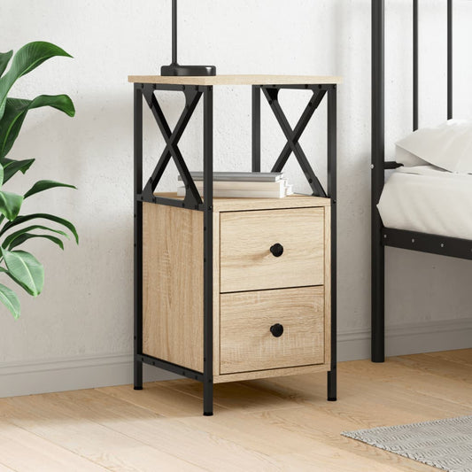 Berkfield Bedside Cabinet Sonoma Oak 34x35.5x70 cm Engineered Wood