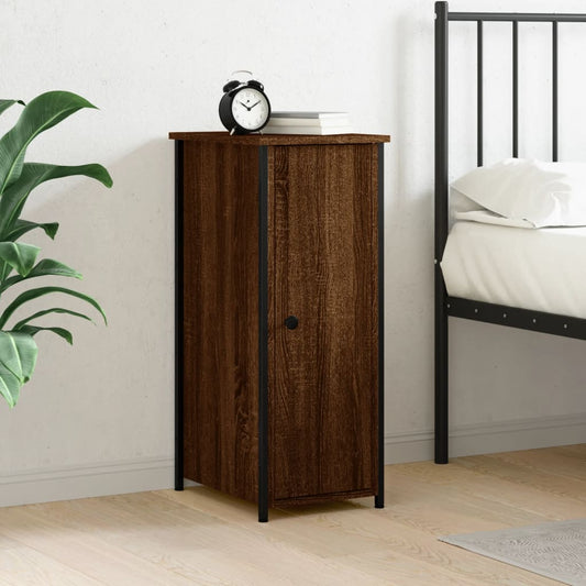 Berkfield Bedside Cabinet Brown Oak 32x42x80 cm Engineered Wood