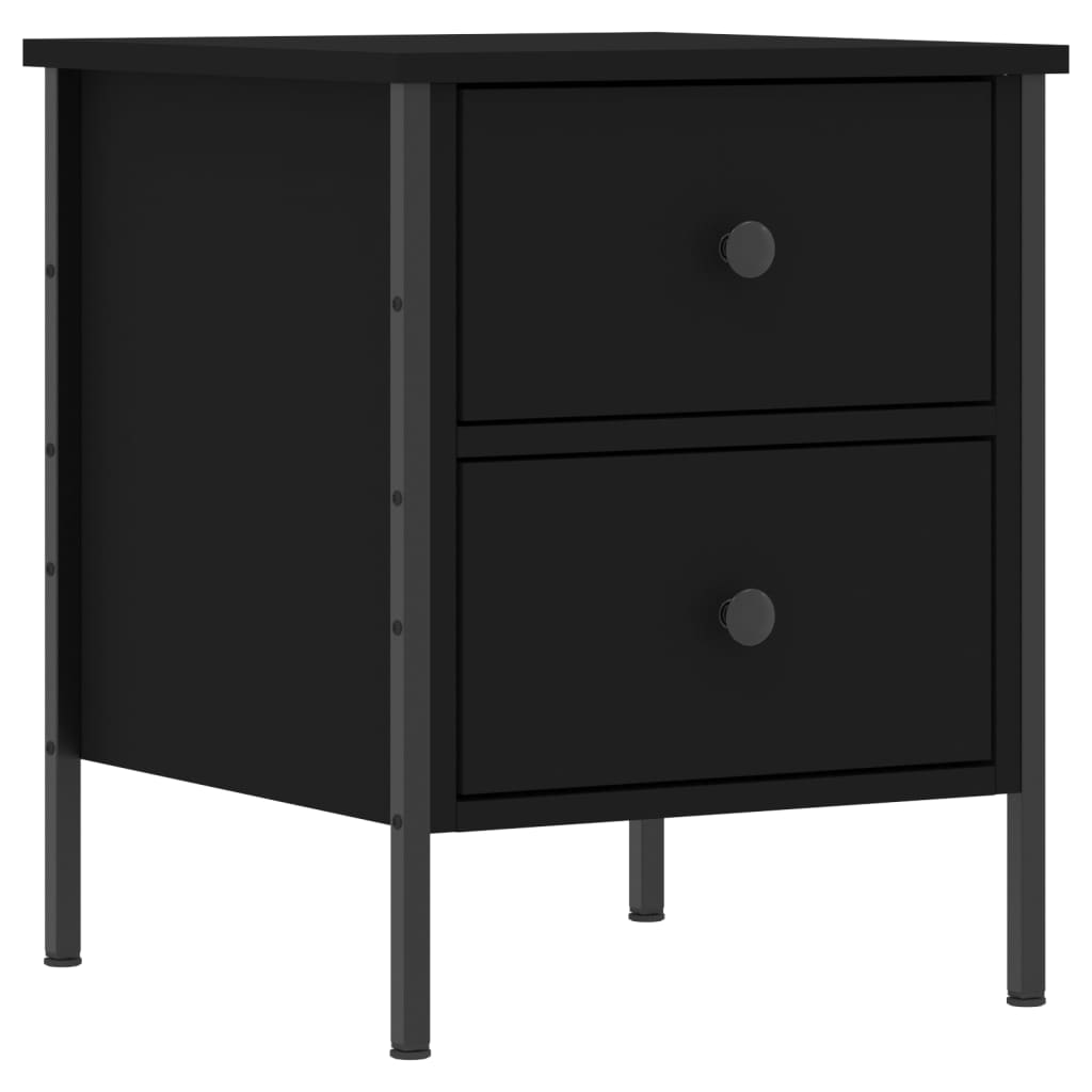 Berkfield Bedside Cabinet Black 40x42x50 cm Engineered Wood