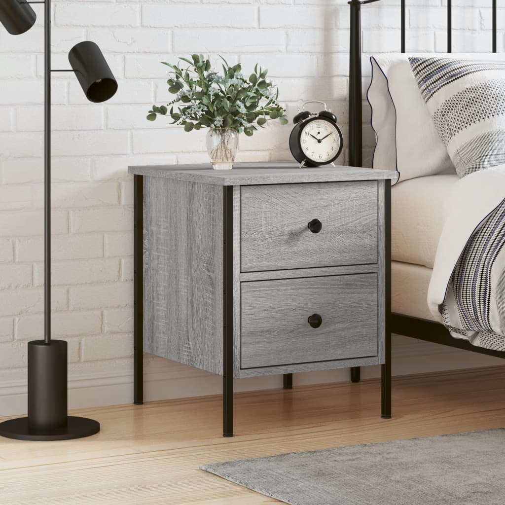 Berkfield Bedside Cabinet Grey Sonoma 40x42x50 cm Engineered Wood