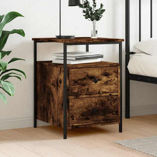 Berkfield Bedside Cabinet Smoked Oak 44x45x60 cm Engineered Wood