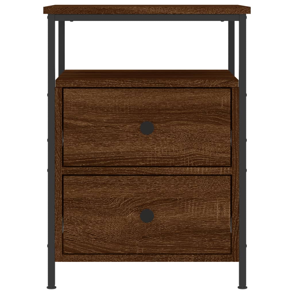 Berkfield Bedside Cabinet Brown Oak 44x45x60 cm Engineered Wood