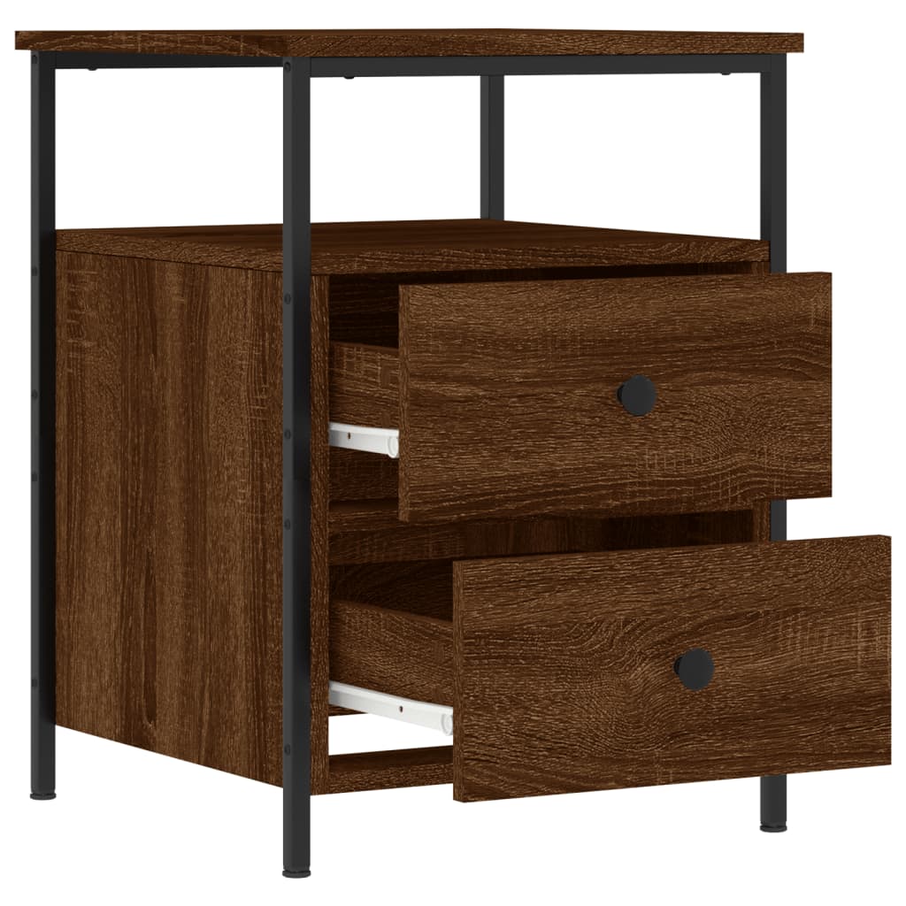 Berkfield Bedside Cabinet Brown Oak 44x45x60 cm Engineered Wood