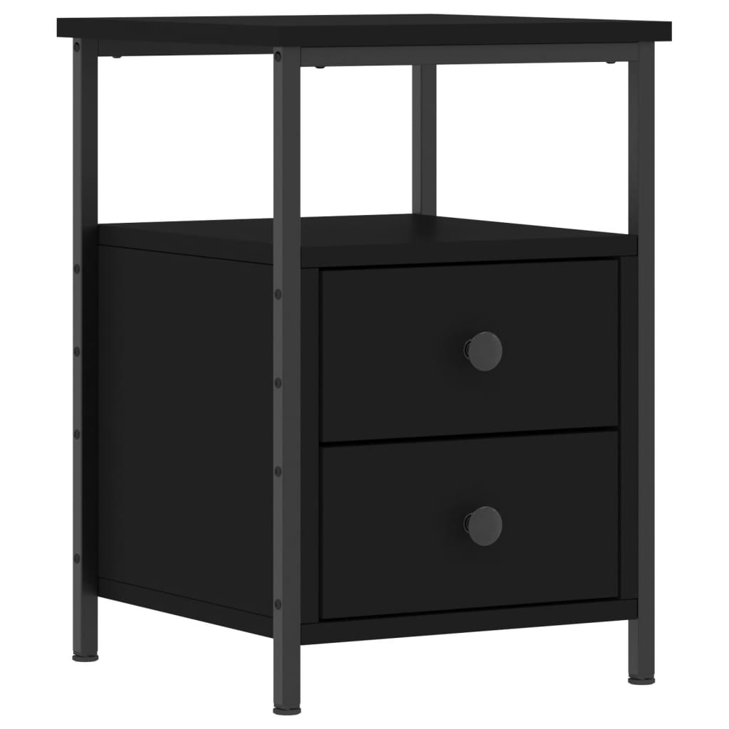 Berkfield Bedside Cabinet Black 34x35.5x50 cm Engineered Wood