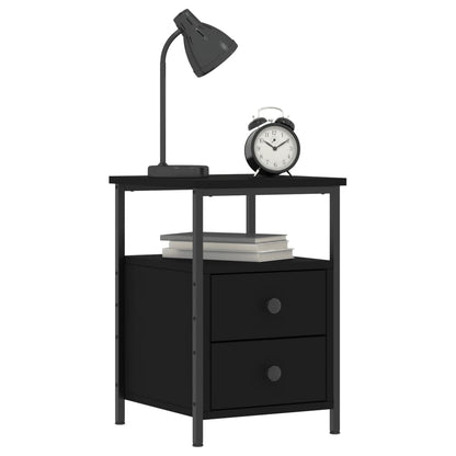 Berkfield Bedside Cabinet Black 34x35.5x50 cm Engineered Wood