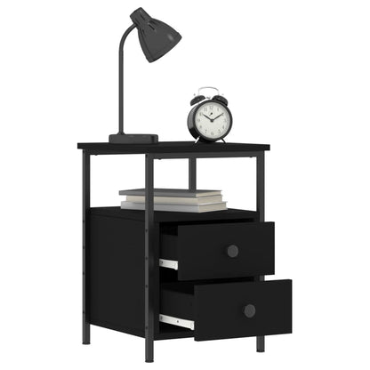 Berkfield Bedside Cabinet Black 34x35.5x50 cm Engineered Wood