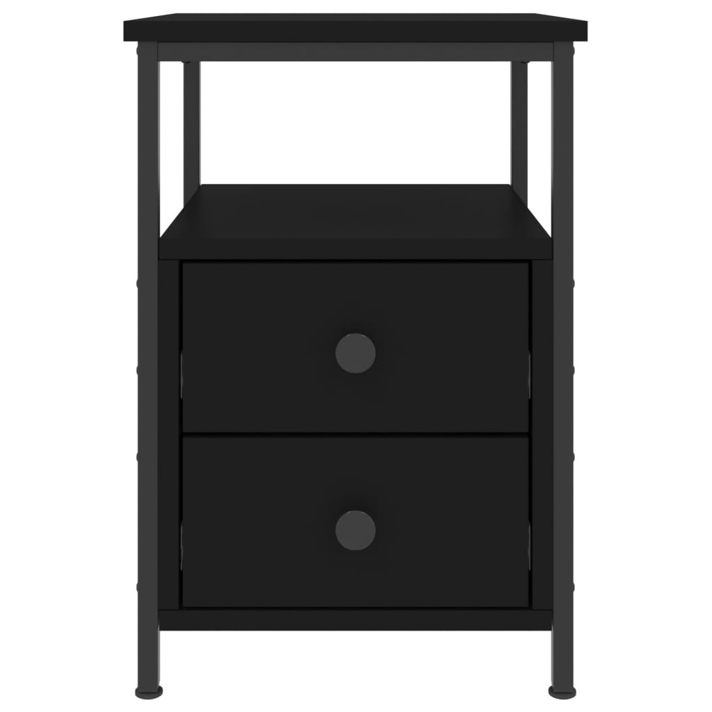 Berkfield Bedside Cabinet Black 34x35.5x50 cm Engineered Wood