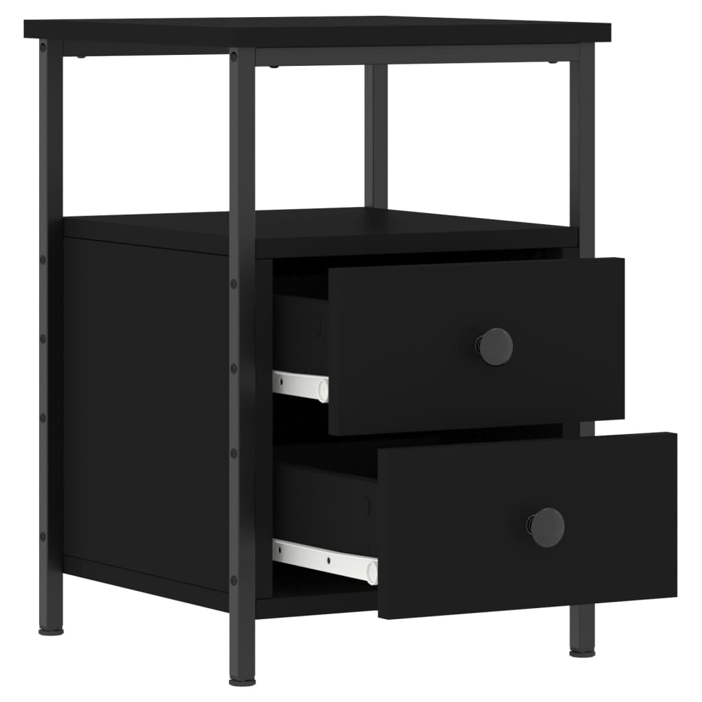 Berkfield Bedside Cabinet Black 34x35.5x50 cm Engineered Wood