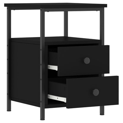Berkfield Bedside Cabinet Black 34x35.5x50 cm Engineered Wood