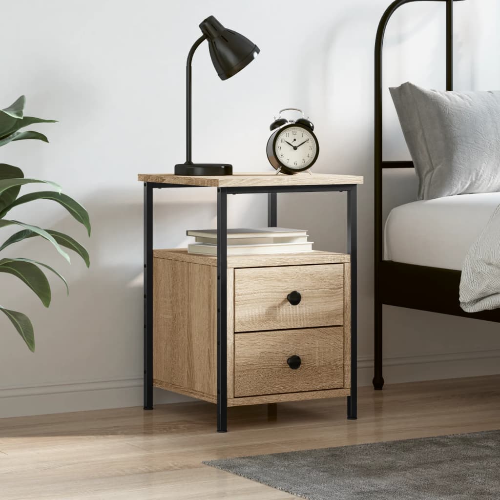 Berkfield Bedside Cabinet Sonoma Oak 34x35.5x50 cm Engineered Wood