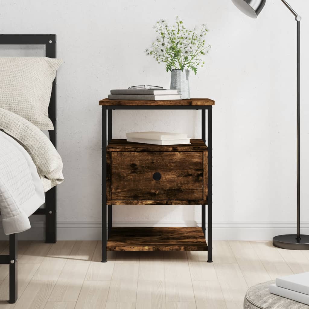 Berkfield Bedside Cabinet Smoked Oak 40x42x56 cm Engineered Wood