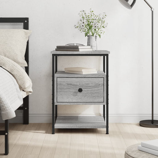 Berkfield Bedside Cabinet Grey Sonoma 40x42x56 cm Engineered Wood