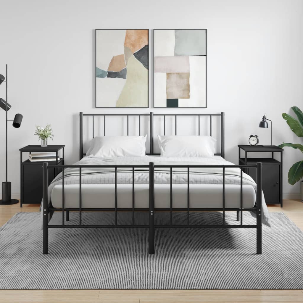Berkfield Bedside Cabinets 2 pcs Black 40x42x60 cm Engineered Wood