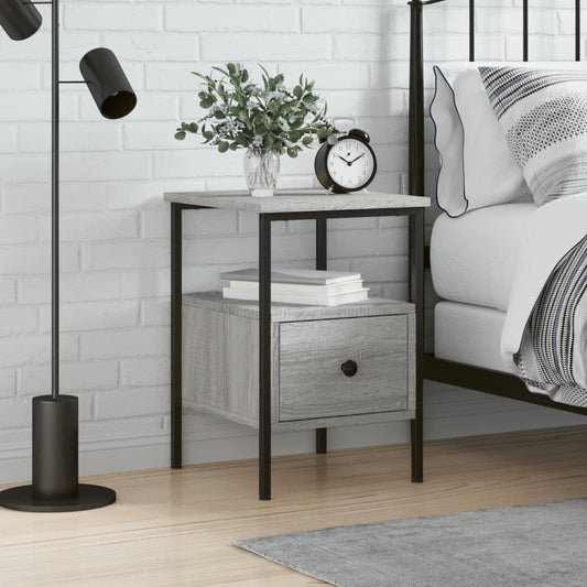 Berkfield Bedside Cabinet Grey Sonoma 34x36x50 cm Engineered Wood