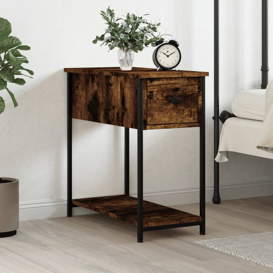 Berkfield Bedside Cabinet Smoked Oak 30x60x60 cm Engineered Wood