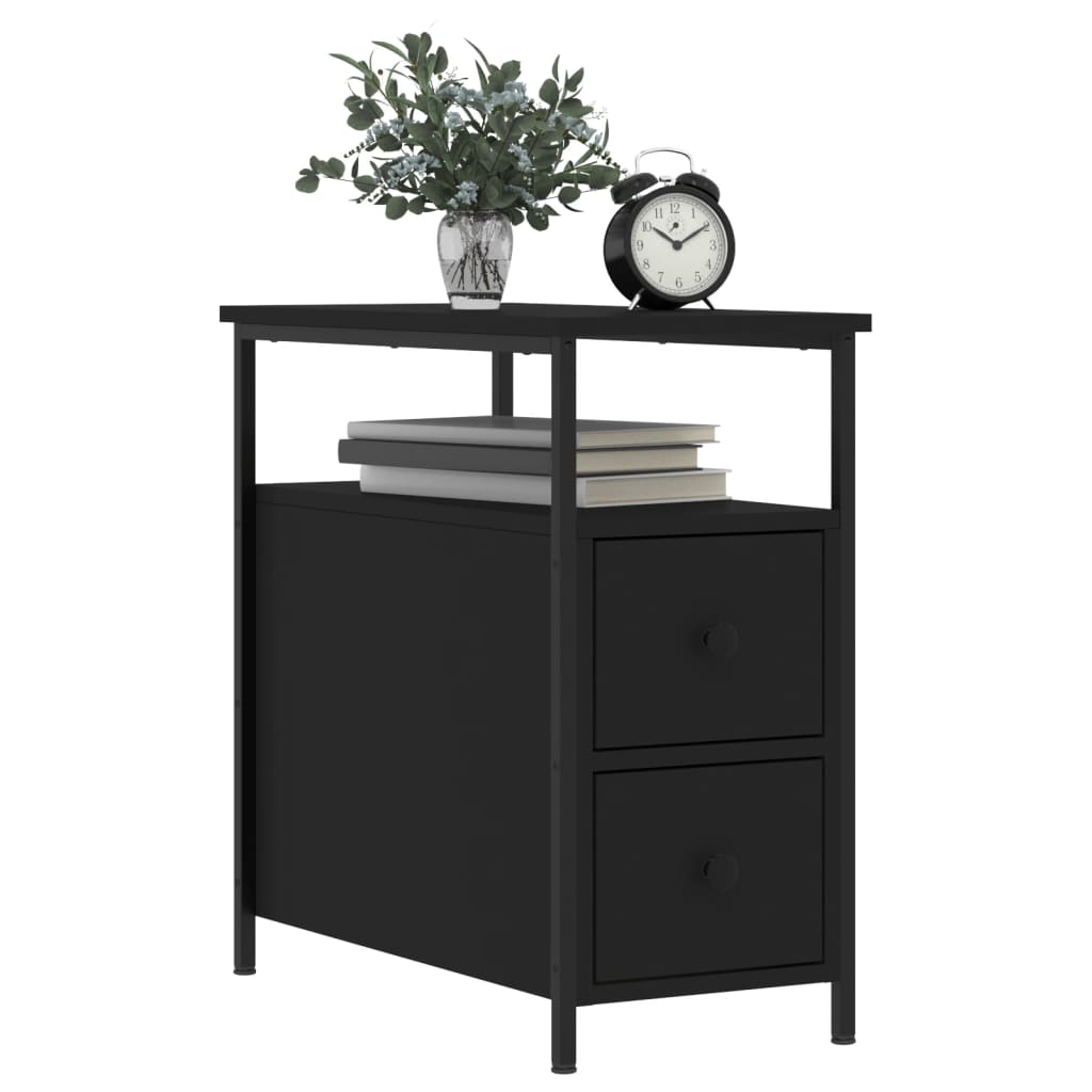 Berkfield Bedside Cabinets 2 pcs Black 30x60x60 cm Engineered Wood