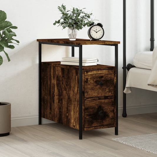 Berkfield Bedside Cabinet Smoked Oak 30x60x60 cm Engineered Wood