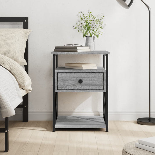 Berkfield Bedside Cabinet Grey Sonoma 40x42x55 cm Engineered Wood