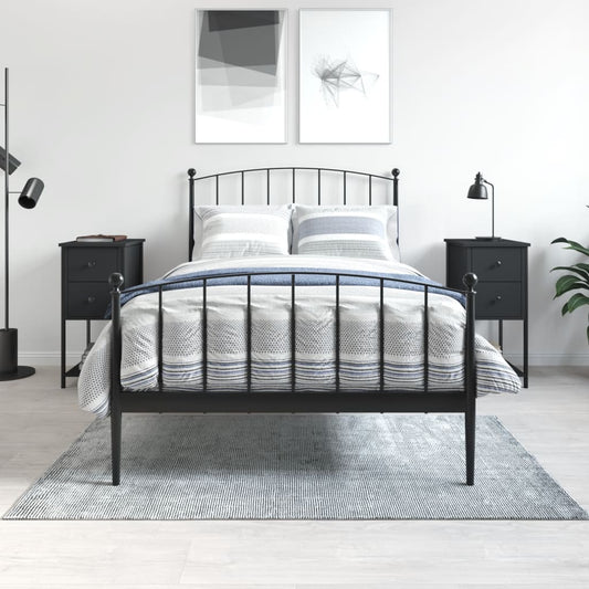 Berkfield Bedside Cabinets 2 pcs Black 32x42x70 cm Engineered Wood