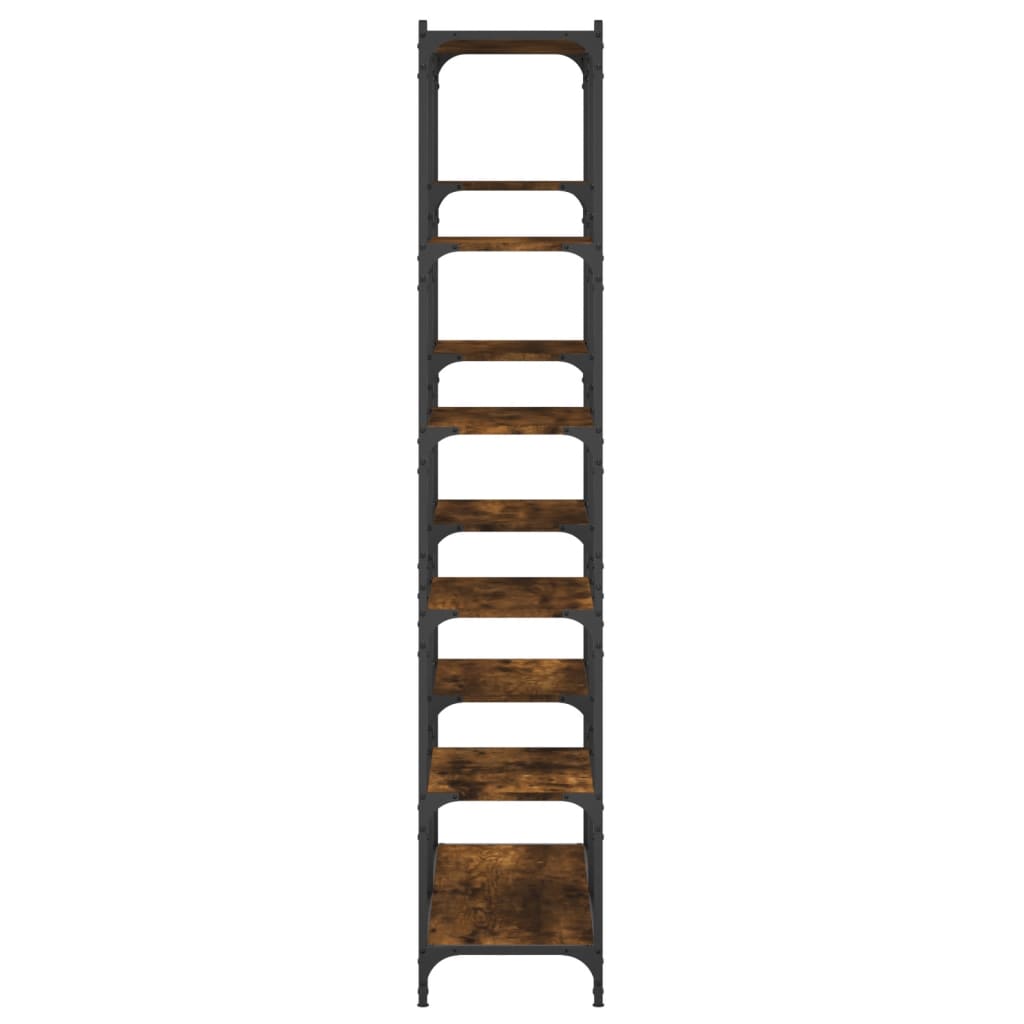 Berkfield Bookshelf Smoked Oak 100x32x170 cm Engineered Wood and Iron