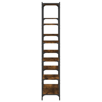 Berkfield Bookshelf Smoked Oak 100x32x170 cm Engineered Wood and Iron