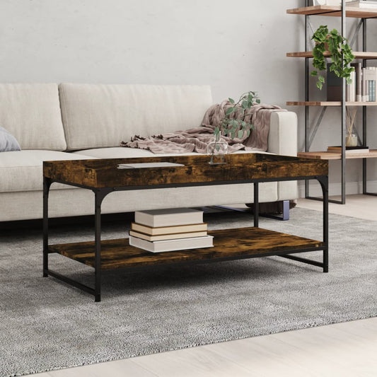 Berkfield Coffee Table Smoked Oak 100x49x45 cm Engineered Wood