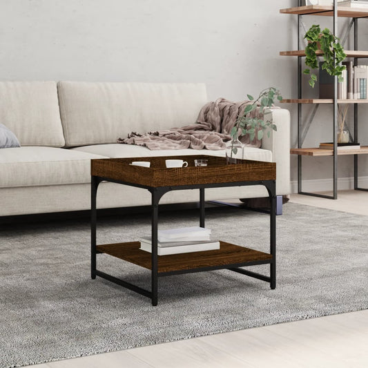 Berkfield Coffee Table Brown Oak 49.5x49.5x45 cm Engineered Wood