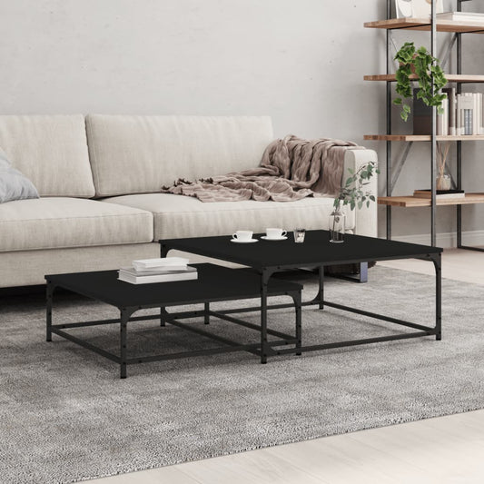 Berkfield Nesting Coffee Tables 2 pcs Black Engineered Wood