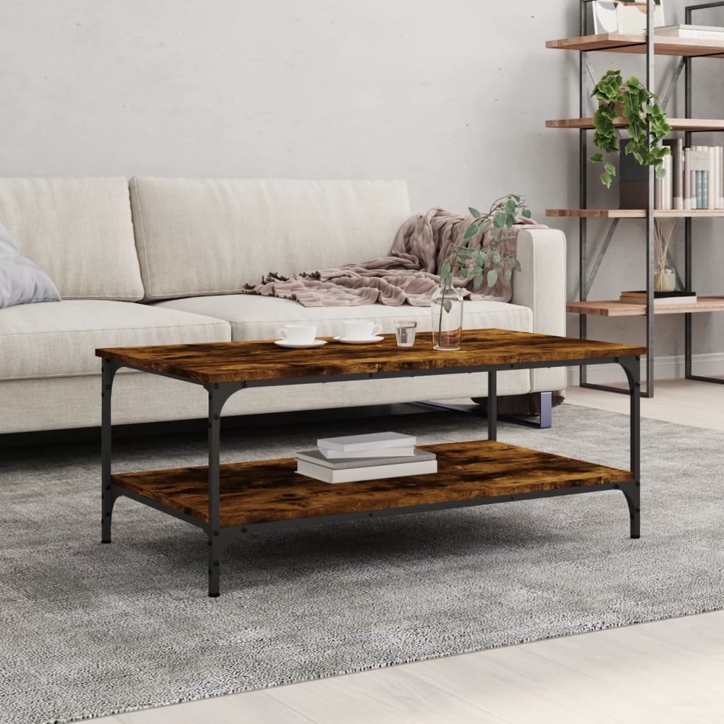 Berkfield Coffee Table Smoked Oak 100x55x40 cm Engineered Wood