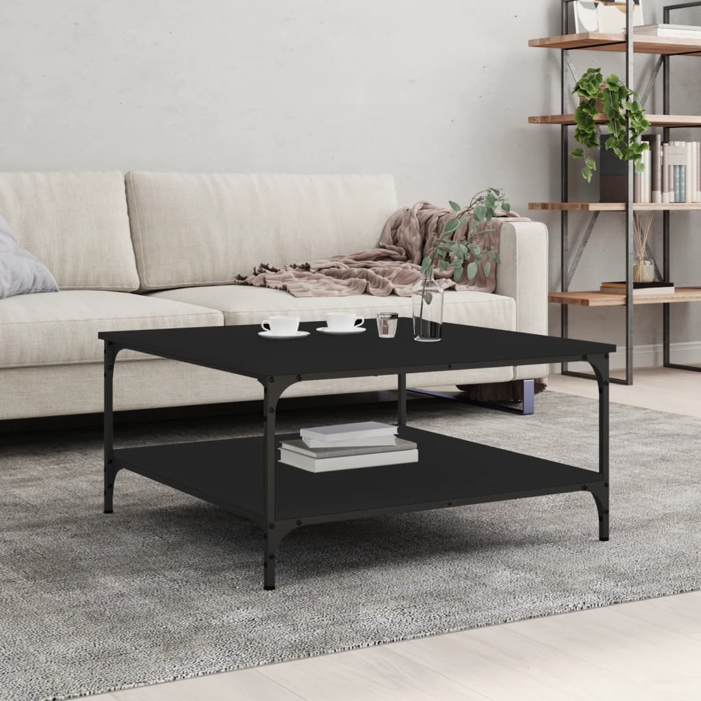 Berkfield Coffee Table Black 80x80x40 cm Engineered Wood
