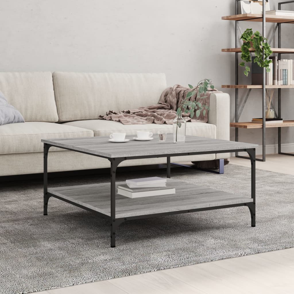 Berkfield Coffee Table Grey Sonoma 80x80x40 cm Engineered Wood
